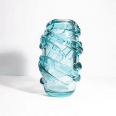 Hand Blown Murano Gomitolo Vase in Aqua Blue Medium - 3854211