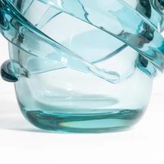 Hand Blown Murano Gomitolo Vase in Aqua Blue Medium - 3854217