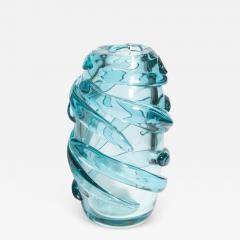 Hand Blown Murano Gomitolo Vase in Aqua Blue Medium - 3878719