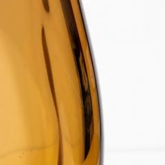 Hand Blown Murano Indented Vase in Amber - 3851082