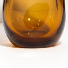 Hand Blown Murano Indented Vase in Amber - 3851083