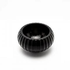 Hand Blown Murano Modern Bowl Medium in Onyx Black - 3896048