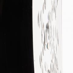 Hand Blown Murano Modern Fluid Vase in Onyx Black with Bubbles - 4235046