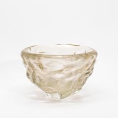 Hand Blown Murano Modern Sculptural Bowl in Clear with 24 karat Gold Flecks - 4231661