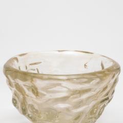 Hand Blown Murano Modern Sculptural Bowl in Clear with 24 karat Gold Flecks - 4231664