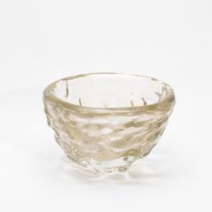 Hand Blown Murano Modern Sculptural Bowl in Clear with 24 karat Gold Flecks - 4231668