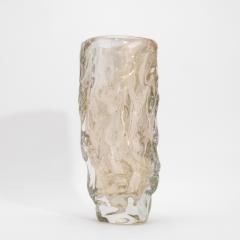Hand Blown Murano Modern Sculptural Vase Clear with 24 karat Gold Flecks Grande - 4229223