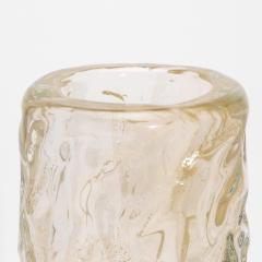 Hand Blown Murano Modern Sculptural Vase Clear with 24 karat Gold Flecks Grande - 4229231