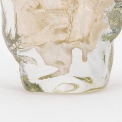 Hand Blown Murano Modern Sculptural Vase Clear with 24 karat Gold Flecks Grande - 4229237