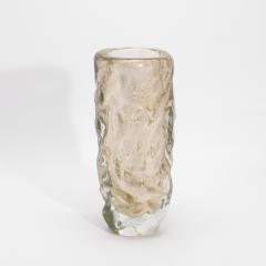Hand Blown Murano Modern Sculptural Vase Clear with 24 karat Gold Flecks Grande - 4229258
