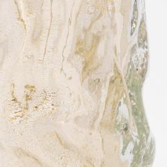 Hand Blown Murano Modern Sculptural Vase Clear with 24 karat Gold Flecks Grande - 4229266