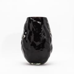 Hand Blown Murano Modern Sculptural Vase in Onyx Black - 4231689