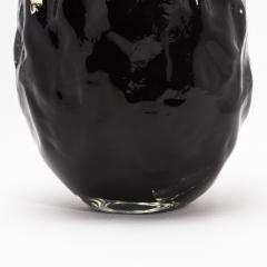 Hand Blown Murano Modern Sculptural Vase in Onyx Black - 4231693