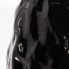 Hand Blown Murano Modern Sculptural Vase in Onyx Black - 4231696