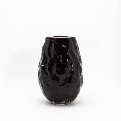 Hand Blown Murano Modern Sculptural Vase in Onyx Black - 4231697