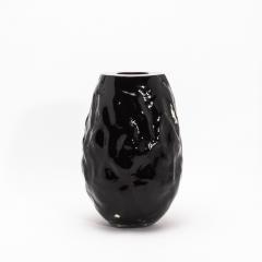 Hand Blown Murano Modern Sculptural Vase in Onyx Black - 4231700