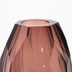 Hand Blown Murano Modern Tall Faceted Vase in Amethyst Large - 4225531
