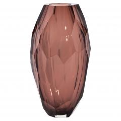 Hand Blown Murano Modern Tall Faceted Vase in Amethyst Large - 4225534