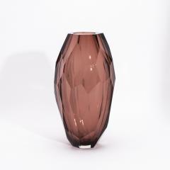 Hand Blown Murano Modern Tall Faceted Vase in Amethyst Large - 4225535