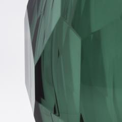 Hand Blown Murano Modern Tall Faceted Vase in Emerald Green Large - 4225545