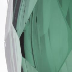 Hand Blown Murano Modern Tall Faceted Vase in Emerald Green Medium - 4225587