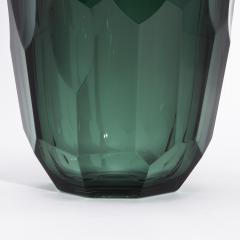 Hand Blown Murano Modern Tall Faceted Vase in Eucalyptus Green Large - 4225576