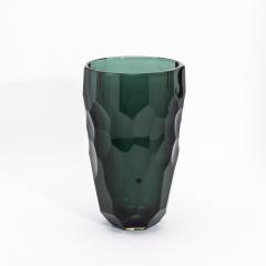 Hand Blown Murano Modern Tall Faceted Vase in Eucalyptus Green Medium - 4227066
