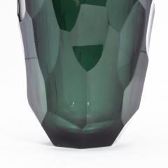 Hand Blown Murano Modern Tall Faceted Vase in Eucalyptus Green Medium - 4227070