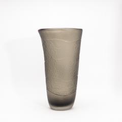 Hand Blown Murano Modern Tall Textural Vase in Smoky Grey - 4235039