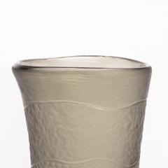 Hand Blown Murano Modern Tall Textural Vase in Smoky Grey - 4235041