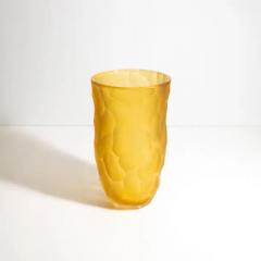 Hand Blown Murano Moon Vase in Amber S - 3853747