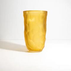 Hand Blown Murano Moon Vase in Amber S - 3853806