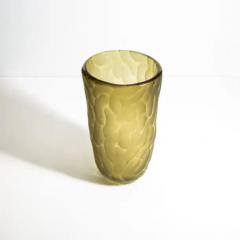 Hand Blown Murano Moon Vase in Olive Large - 3852123