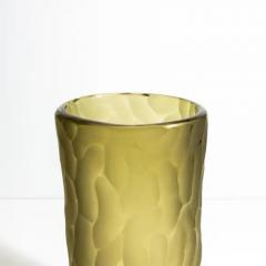 Hand Blown Murano Moon Vase in Olive Large - 3852124