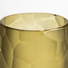 Hand Blown Murano Moon Vase in Olive Medium - 3851058