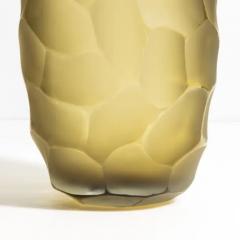 Hand Blown Murano Moon Vase in Olive Medium - 3851059