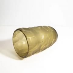 Hand Blown Murano Moon Vase in Olive Medium - 3851094