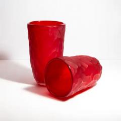 Hand Blown Murano Moon Vase in Ruby Red Medium - 3851904