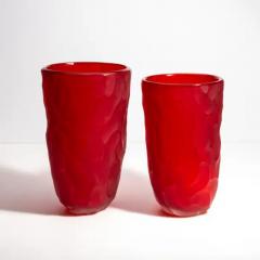 Hand Blown Murano Moon Vase in Ruby Red Medium - 3851909