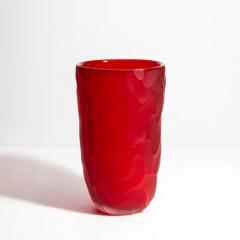 Hand Blown Murano Moon Vase in Ruby Red Medium - 3851936