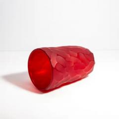 Hand Blown Murano Moon Vase in Ruby Red Medium - 3851940