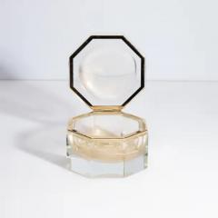 Hand Blown Murano Octagonal Glass Box L with 24 Karat Gold Flecks - 3854362