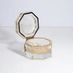 Hand Blown Murano Octagonal Glass Box L with 24 Karat Gold Flecks - 3854364
