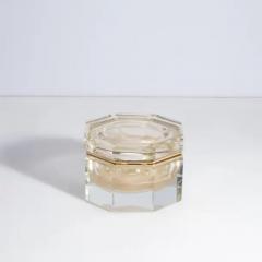 Hand Blown Murano Octagonal Glass Box L with 24 Karat Gold Flecks - 3854366