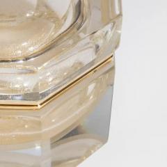 Hand Blown Murano Octagonal Glass Box L with 24 Karat Gold Flecks - 3854368