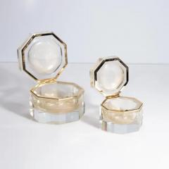 Hand Blown Murano Octagonal Glass Box L with 24 Karat Gold Flecks - 3854435