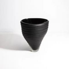 Hand Blown Murano Pedrera Vase in Black - 3851775