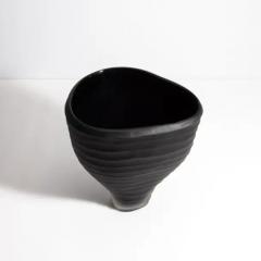 Hand Blown Murano Pedrera Vase in Black - 3851782