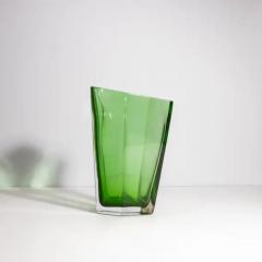 Hand Blown Murano Penta Vase in Green Large - 3854191