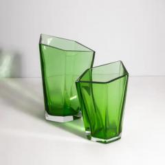 Hand Blown Murano Penta Vase in Green Large - 3854222